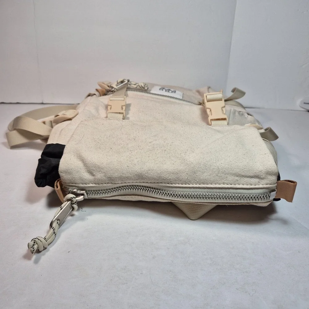 Topo Designs Rover Pack Mini Canvas Backpack Cream Canvas Black Interior